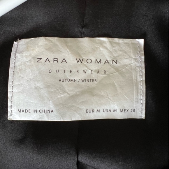 Zara Black Faux Fur Fuzzy Cropped Zip Up Jacket - Picture 7 of 7
